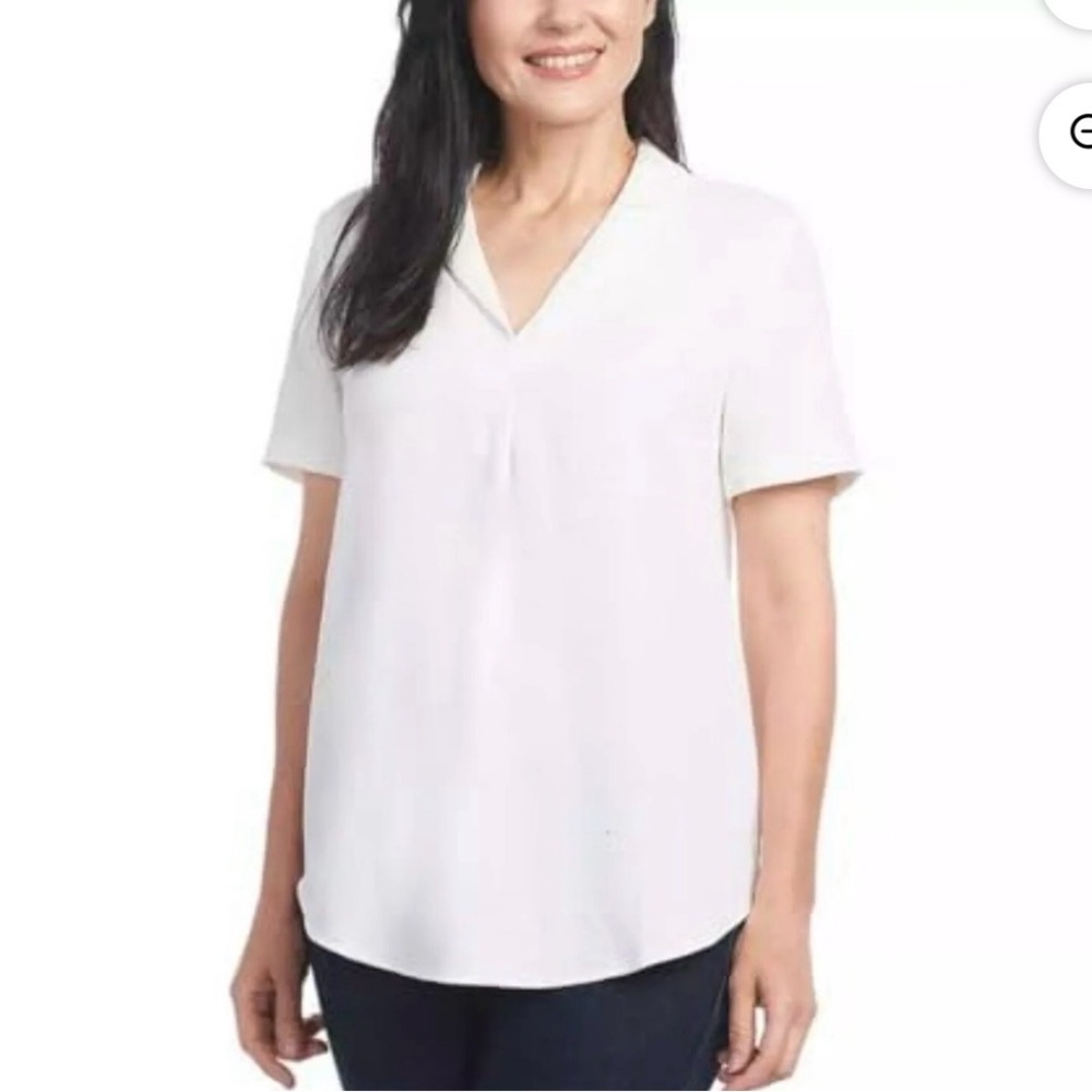 Hilary Radley Classic White Blouse